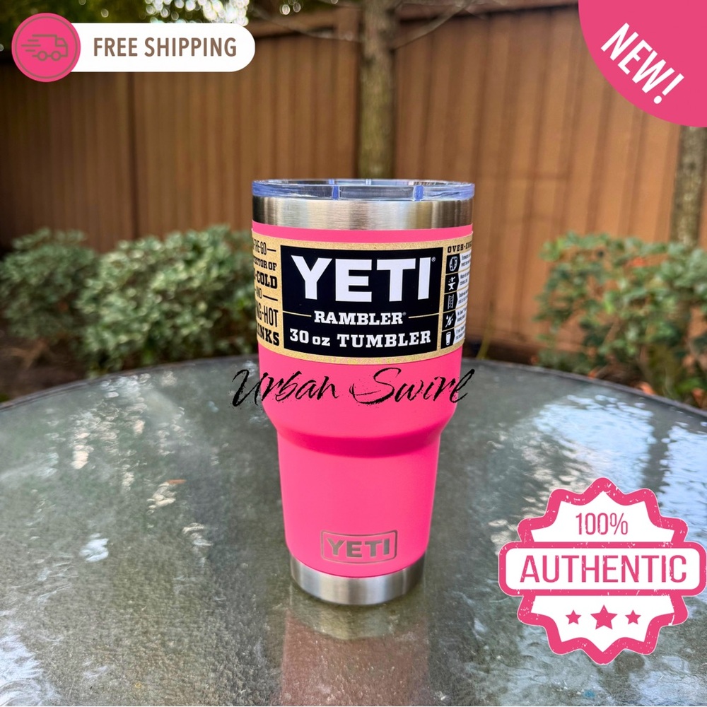 Yeti Pink and Silver Tumbler